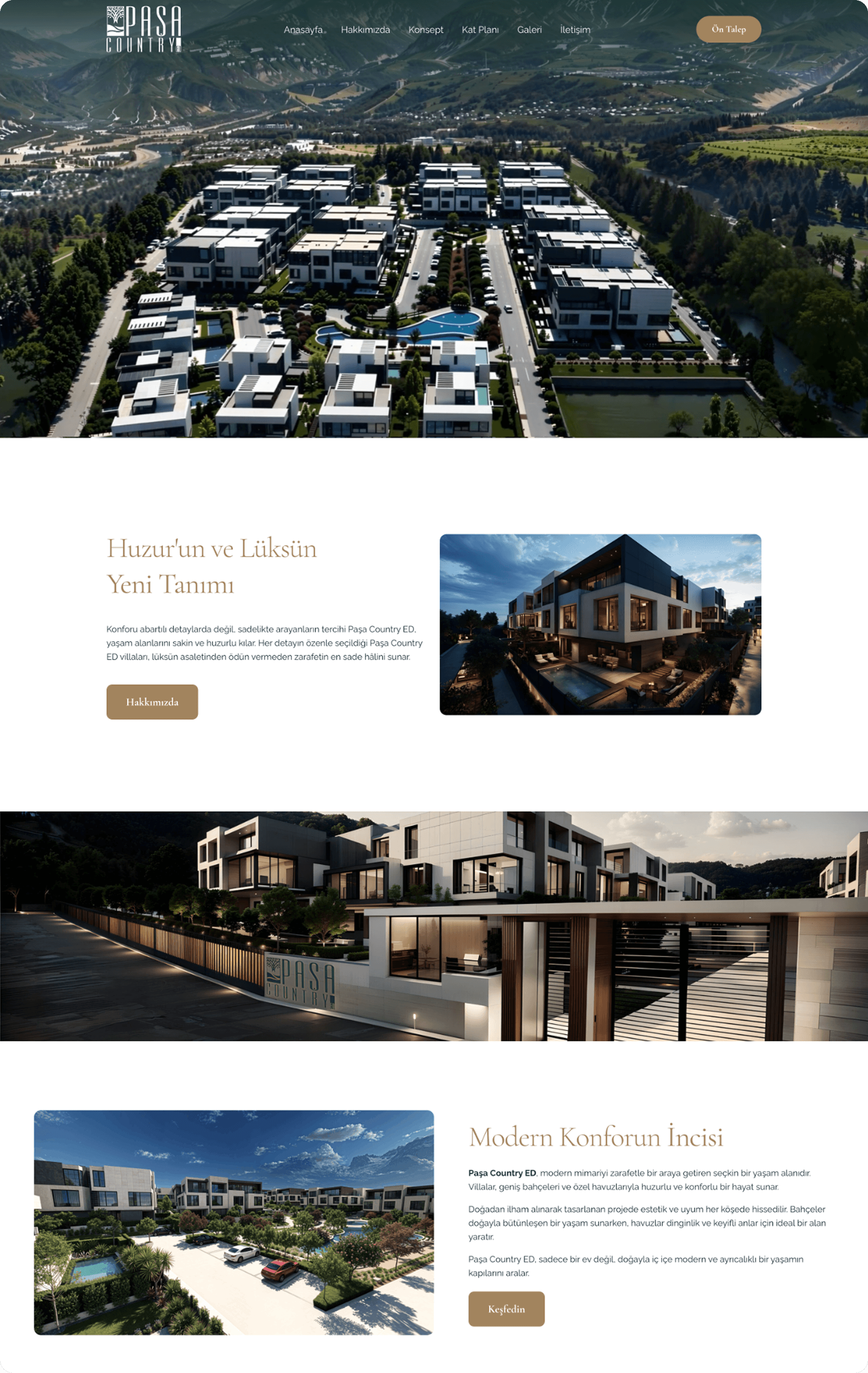 Paşa Country ED Proje Tanıtım Websitesi