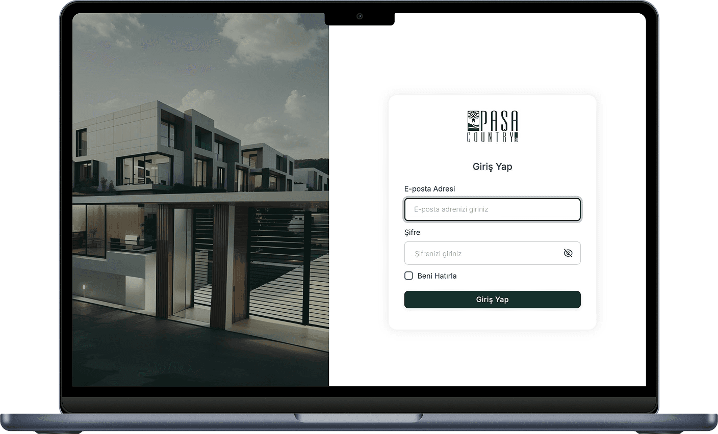 Paşa Country ED CRM Giriş Ekranı