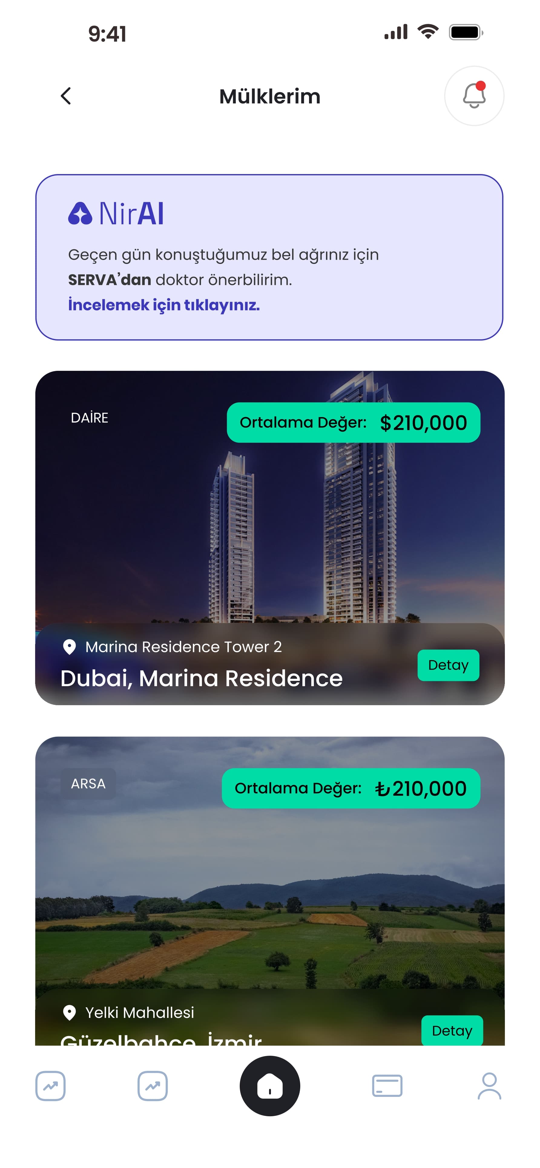 Nirpax mobil ekran tasarımı