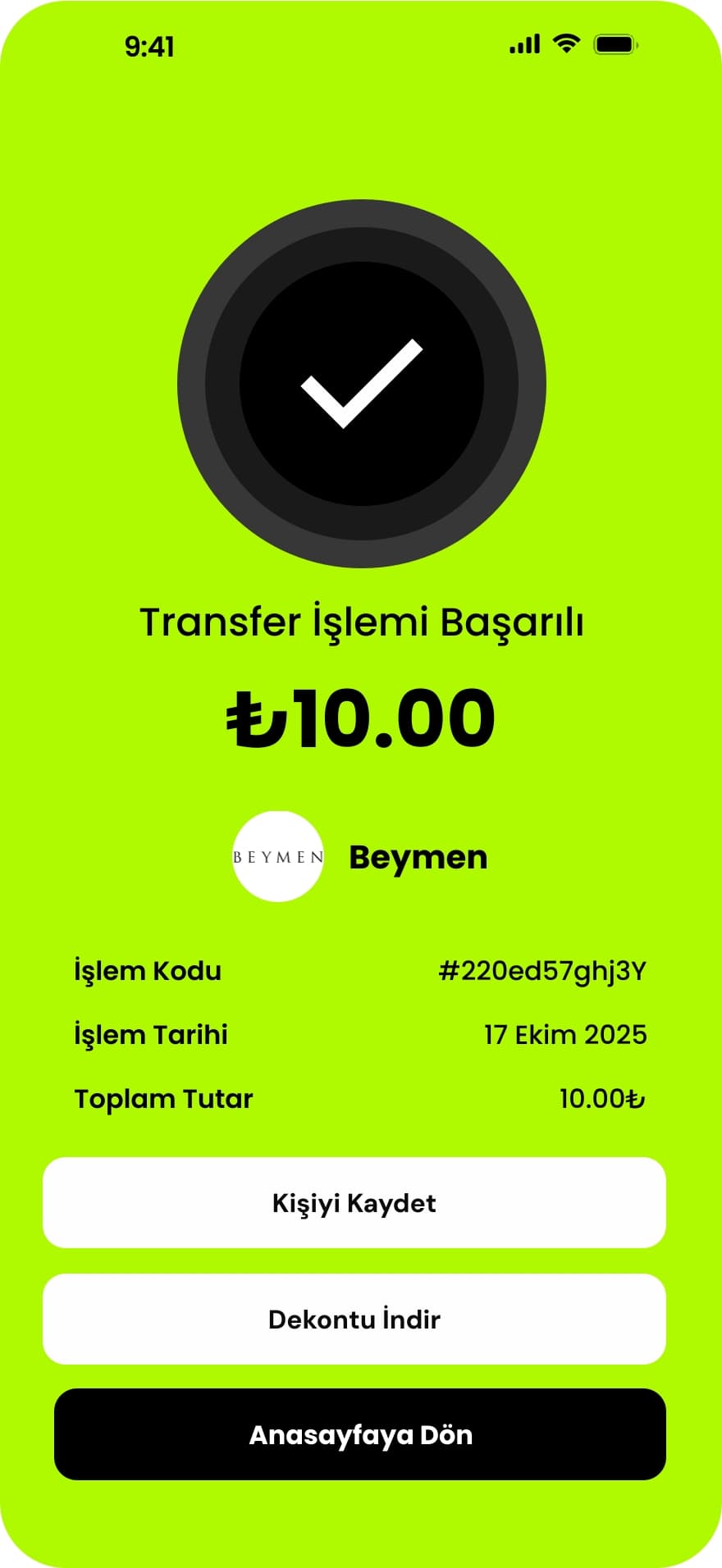 NirPay mobil ekran tasarımı
