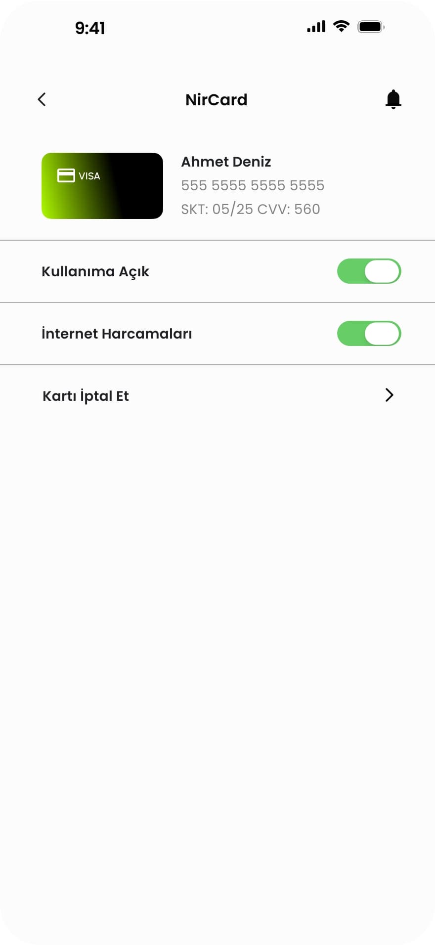 NirPay mobil ekran tasarımı