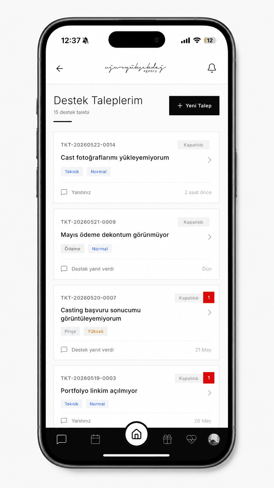 Uğur Yüksekdağ Management mobil uygulama ekranı 2